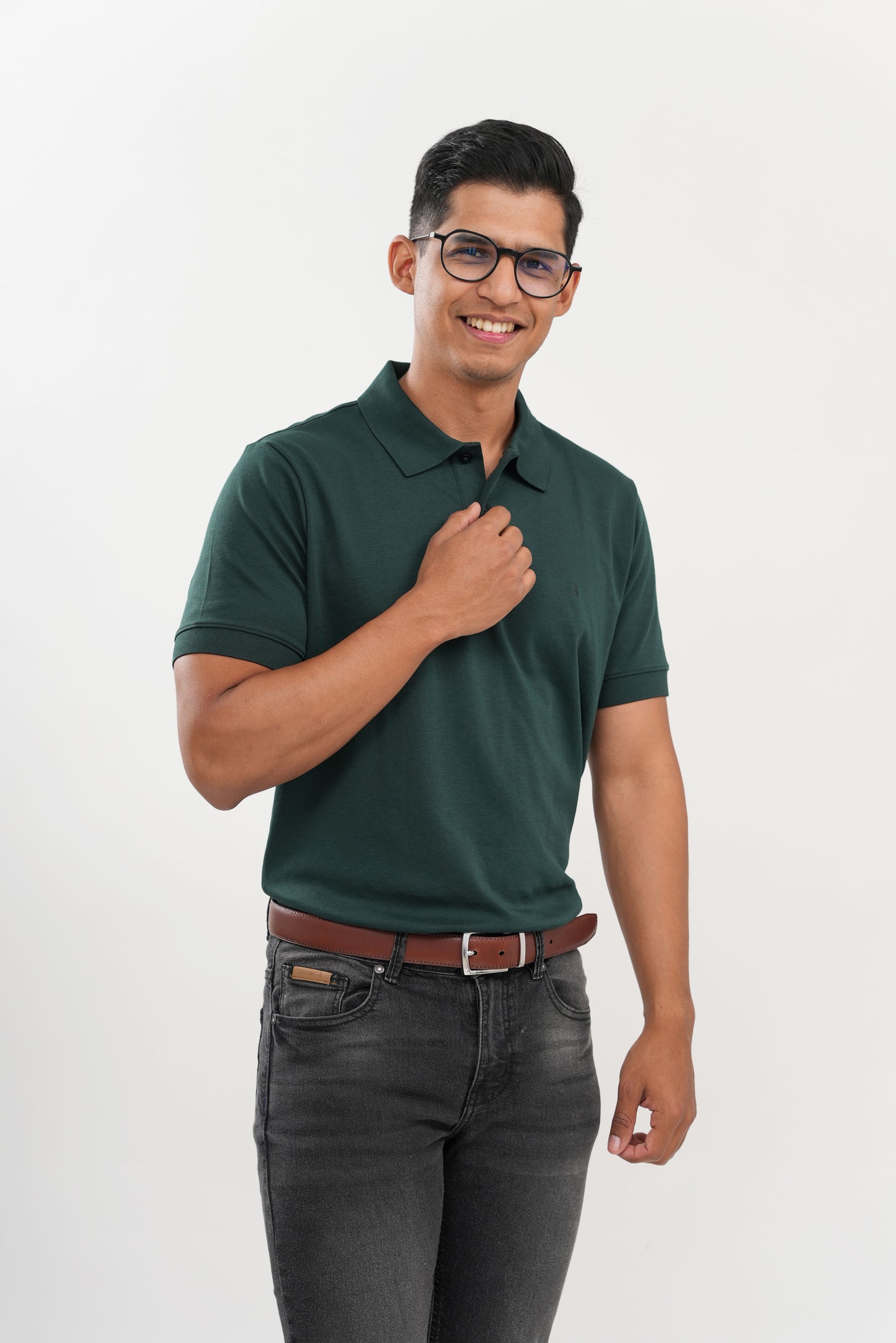 Polo Pique Solido Pine Green