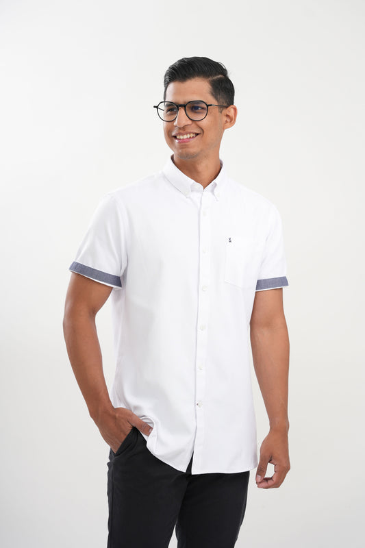 CAMISA NOS BASIC BL MC CUADROS