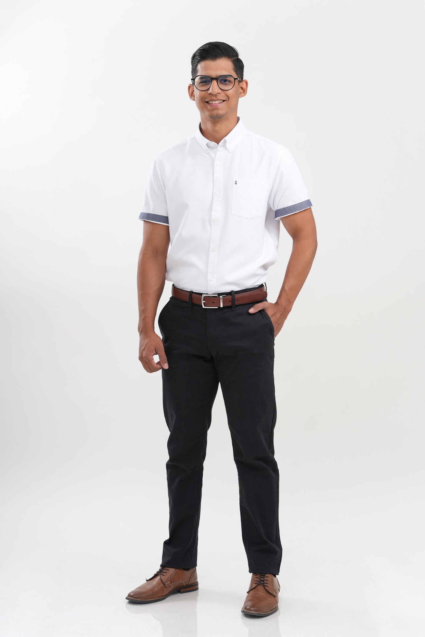 CAMISA NOS BASIC BL MC CUADROS