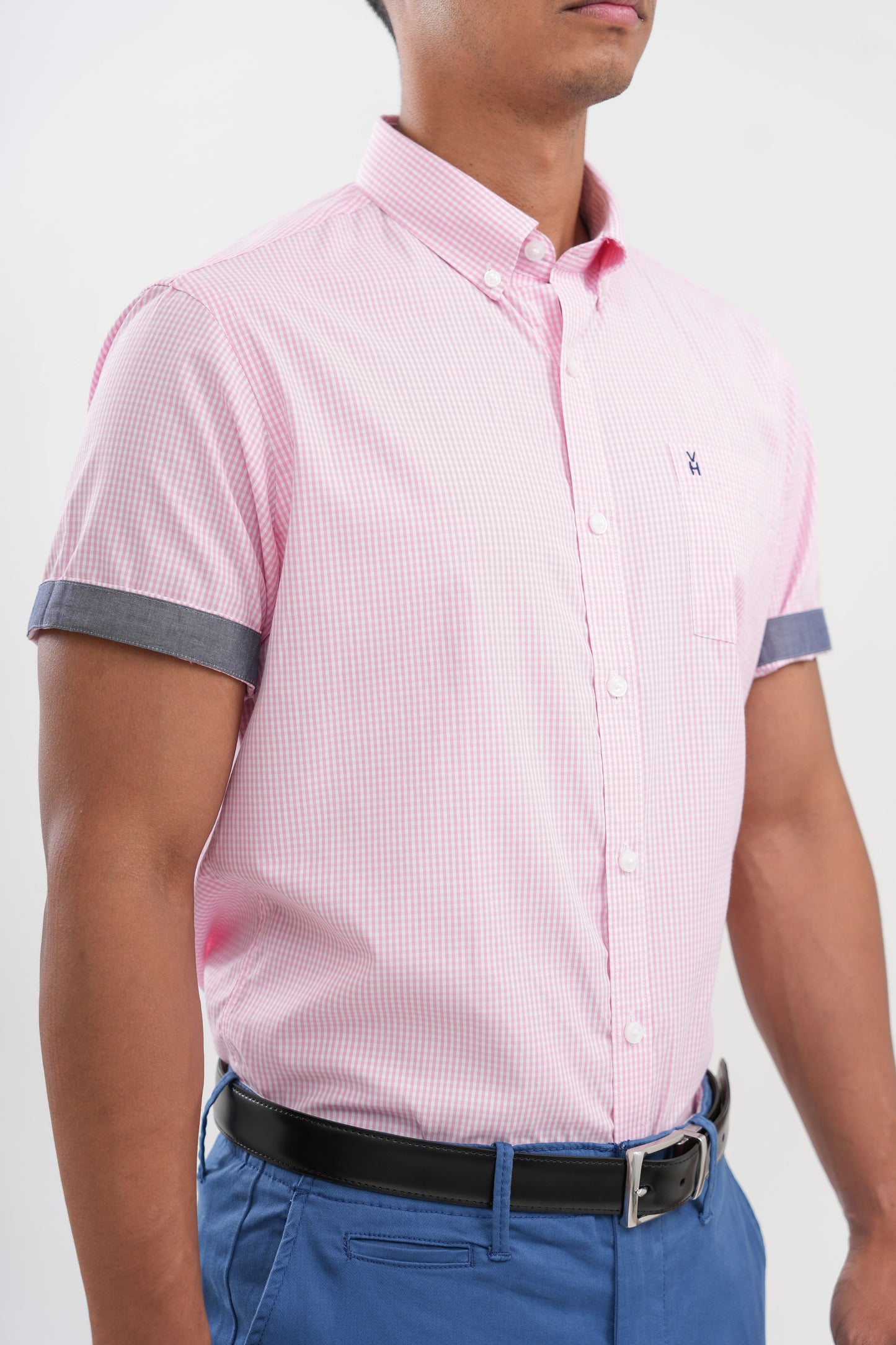 CAMISA NOS BASIC BL MC CUADROS